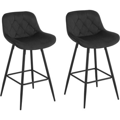 EUGAD Tabouret de Bar Lot de 2 Chaise Bar en Velours avec Dossier Ergonomique avec Repose-Pieds Métalliques Noir E0AG0135-2 Noir - Publicité EUGAD Tabouret de Bar Lot de 2 Chaise Bar en Velours avec Dossier Ergonomique avec Repose-Pieds Métalliques Noir E0AG0135-2 Noir - Publicité