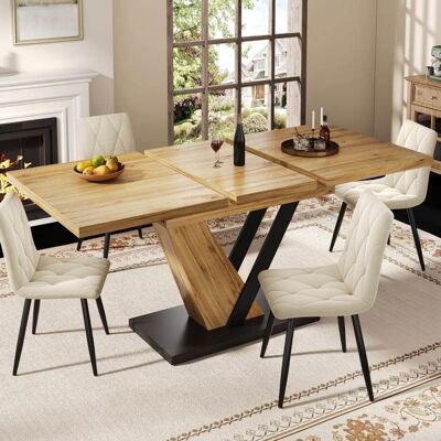 LEMONBEST Table à manger extensible 120/160 x 75 x 755 cm avec pieds de table réglables Pour Salon Cuisine et Salle à Manger Bois et Noir Marron - Publicité LEMONBEST Table à manger extensible 120/160 x 75 x 755 cm avec pieds de table réglables Pour Salon Cuisine et Salle à Manger Bois et Noir Marron - Publicité