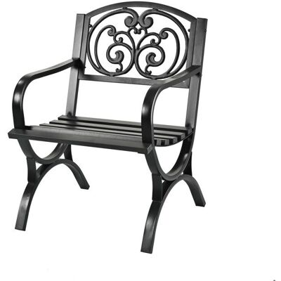 Chaise de jardin Relaxdays avec accoudoirs métal fauteuil vintage H x L x P : 855 x 60 x 56 cm noir Noir - Publicité Chaise de jardin Relaxdays avec accoudoirs métal fauteuil vintage H x L x P : 855 x 60 x 56 cm noir Noir - Publicité