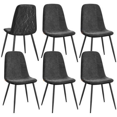 VASAGLE Chaises de Salle à Manger Lot de 6 Support Métallique Pieds Réglables Tissu Chenille PU Texturé Glacé Gris Ardoise Gris - Publicité VASAGLE Chaises de Salle à Manger Lot de 6 Support Métallique Pieds Réglables Tissu Chenille PU Texturé Glacé Gris Ardoise Gris - Publicité
