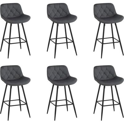 EUGAD Tabouret de Bar Lot de 6 Chaise Bar en Velours avec DossierErgonomique avec Repose-Pieds Métalliques Gris foncé E0AG0136-6 Gris - Publicité EUGAD Tabouret de Bar Lot de 6 Chaise Bar en Velours avec DossierErgonomique avec Repose-Pieds Métalliques Gris foncé E0AG0136-6 Gris - Publicité