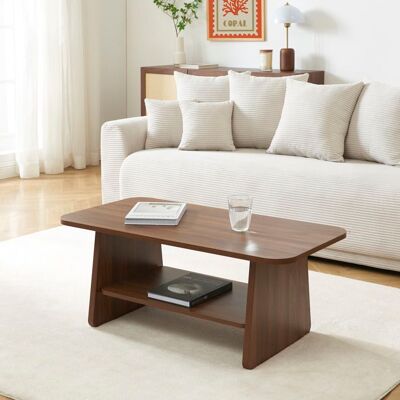 BAÏTA Table basse LANGO effet noyer - Bois Marron - Publicité BAÏTA Table basse LANGO effet noyer - Bois Marron - Publicité