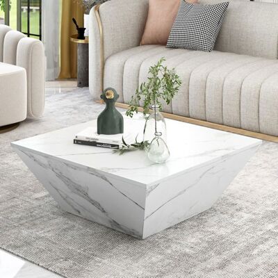 MERAX - Mesa de centro drum moderna - placage marbre blanc - Coffee table - Publicité MERAX - Mesa de centro drum moderna - placage marbre blanc - Coffee table - Publicité