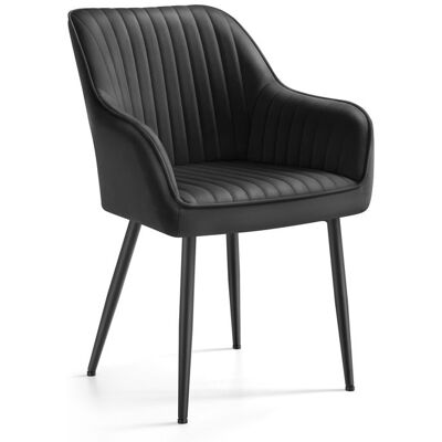 Chaise Salle à Manger - VASAGLE - Noir dencre - Velours - Rembourrée - Accoudoirs Noir - Publicité Chaise Salle à Manger - VASAGLE - Noir dencre - Velours - Rembourrée - Accoudoirs Noir - Publicité