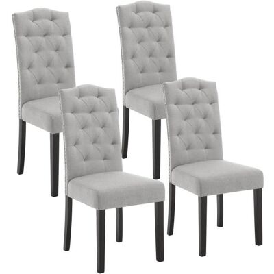 EUGAD 4x Chaise Salle à Manger Chaise Scandinave Dossier Haut Assise Rembourrée en Lin Pieds en Bois Massif Gris Clair E0AG0093-4 Gris - Publicité EUGAD 4x Chaise Salle à Manger Chaise Scandinave Dossier Haut Assise Rembourrée en Lin Pieds en Bois Massif Gris Clair E0AG0093-4 Gris - Publicité