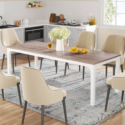 Table à Manger Rectangle TRIBESIGNS 6 Personnes Design Industriel Bois 200 x 70 x 75 cm Chêne Beige - Publicité Table à Manger Rectangle TRIBESIGNS 6 Personnes Design Industriel Bois 200 x 70 x 75 cm Chêne Beige - Publicité