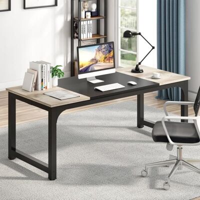 TRIBESIGNS Bureau dordinateur Table de Bureau Informatique Gaming-Travail-dÉtude 180 x 80 x 75 cm Gris Vintage-Noir Gris - Publicité TRIBESIGNS Bureau dordinateur Table de Bureau Informatique Gaming-Travail-dÉtude 180 x 80 x 75 cm Gris Vintage-Noir Gris - Publicité