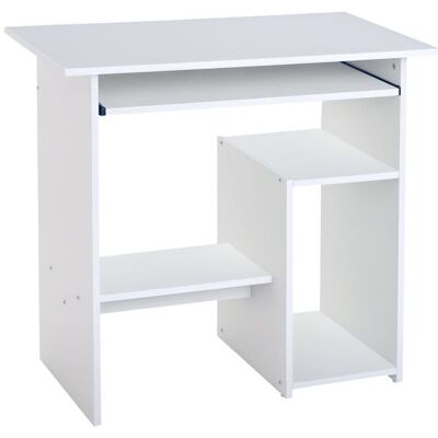 Bureau dordinateur - HOMCOM - plateau pour clavier et support de moniteur - panneau de particules - 80 x 45 x 75 cm - blanc Blanc - Publicité Bureau dordinateur - HOMCOM - plateau pour clavier et support de moniteur - panneau de particules - 80 x 45 x 75 cm - blanc Blanc - Publicité