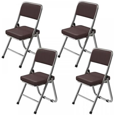 MIPAN.Chaise Pliante Lot de 4 Chaises de conférence Pliantes en Cuir PU Douillet et Cadre en Acier de Jardin et de Camping-Style 5 Marron - Publicité MIPAN.Chaise Pliante Lot de 4 Chaises de conférence Pliantes en Cuir PU Douillet et Cadre en Acier de Jardin et de Camping-Style 5 Marron - Publicité