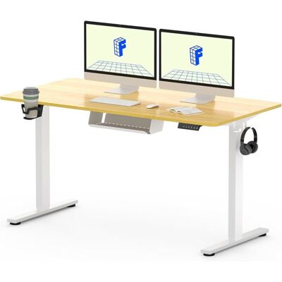 FlexiSpot Bureau Assis Debout Électrique 140x60cm Bureau Réglable Table dordinateur avec Crochet Fonction MémoireMaple - Publicité FlexiSpot Bureau Assis Debout Électrique 140x60cm Bureau Réglable Table dordinateur avec Crochet Fonction MémoireMaple - Publicité