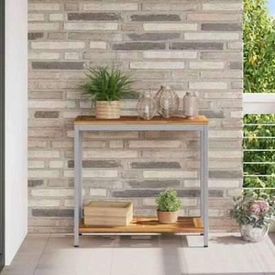 Vidaxl - Table d'Extérieur 35x80x75 cm Bois d'Acacia et Acier - Publicité Vidaxl - Table d'Extérieur 35x80x75 cm Bois d'Acacia et Acier - Publicité