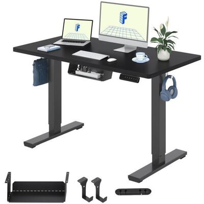 FlexiSpot Bureau Assis Debout 120x60 cm Bureau Réglable Électrique Bureau avec Crochet Charge 60kg Noir Noir - Publicité FlexiSpot Bureau Assis Debout 120x60 cm Bureau Réglable Électrique Bureau avec Crochet Charge 60kg Noir Noir - Publicité