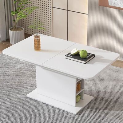 Table à manger extensible - LEMONBEST - Table à manger extensible moderne - Blanc - 110/130×70×75 cm - 6 personnes Blanc - Publicité Table à manger extensible - LEMONBEST - Table à manger extensible moderne - Blanc - 110/130×70×75 cm - 6 personnes Blanc - Publicité