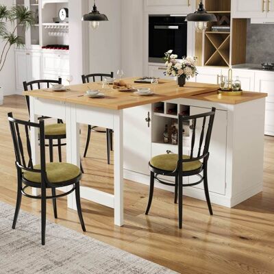 Table de bar extensible - LEMONBEST - 120-180 cm - Plateau pivotant 360° - Rangement porte-bouteilles - Blanc Blanc - Publicité Table de bar extensible - LEMONBEST - 120-180 cm - Plateau pivotant 360° - Rangement porte-bouteilles - Blanc Blanc - Publicité