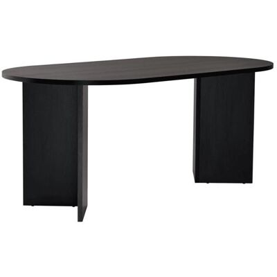 CALICOSY - Table à manger avec bords arrondis L180 cm - SABLE - Bois noir Noir - Publicité CALICOSY - Table à manger avec bords arrondis L180 cm - SABLE - Bois noir Noir - Publicité