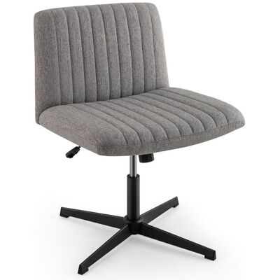 COSTWAY Chaise de Bureau Pivotante avec Siège Rembourré Large Bascule à 120° Hauteur Réglable Sans Accoudoirs Gris Gris - Publicité COSTWAY Chaise de Bureau Pivotante avec Siège Rembourré Large Bascule à 120° Hauteur Réglable Sans Accoudoirs Gris Gris - Publicité