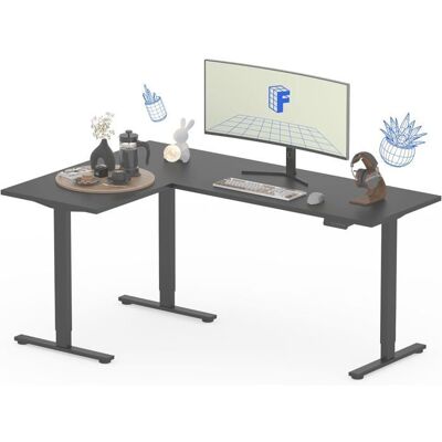 FLEXISPOT Bureau Assis Debout dangle 180x120 cm Bureau en L avec 3 Pieds Bureau Électrique Réglable avec 4 Boutons MémoireNoir Noir - Publicité FLEXISPOT Bureau Assis Debout dangle 180x120 cm Bureau en L avec 3 Pieds Bureau Électrique Réglable avec 4 Boutons MémoireNoir Noir - Publicité