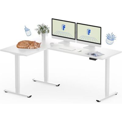 FLEXISPOT Bureau Assis Debout dangle 180x120 cm Bureau en L avec 3 Pieds Bureau Électrique Réglable avec 4 Boutons MémoireBlanc Blanc - Publicité FLEXISPOT Bureau Assis Debout dangle 180x120 cm Bureau en L avec 3 Pieds Bureau Électrique Réglable avec 4 Boutons MémoireBlanc Blanc - Publicité