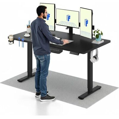 FlexiSpot Bureau Assis Debout Électrique 160x60cm Bureau Réglable Table dordinateur avec Crochet Fonction Mémoire Noir Noir - Publicité FlexiSpot Bureau Assis Debout Électrique 160x60cm Bureau Réglable Table dordinateur avec Crochet Fonction Mémoire Noir Noir - Publicité