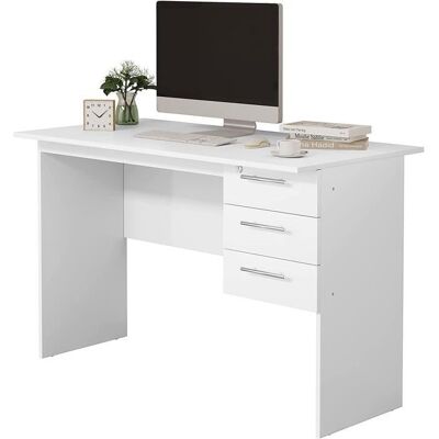 WOLTU Table de Bureau Bureau dordinateur Table de Travail PC avec 3 tiroirs et verrou 120x59x75cm Blanc W0ETT0001 Blanc - Publicité WOLTU Table de Bureau Bureau dordinateur Table de Travail PC avec 3 tiroirs et verrou 120x59x75cm Blanc W0ETT0001 Blanc - Publicité