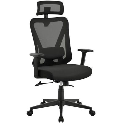 Yaheetech Chaise Bureau Ergonomique Fauteuil de Bureau en Maille Support Lombaire Charge 136 kg Noir Noir - Publicité Yaheetech Chaise Bureau Ergonomique Fauteuil de Bureau en Maille Support Lombaire Charge 136 kg Noir Noir - Publicité