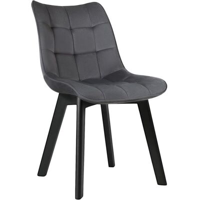 EUGAD 1 X Chaise de Salle à Manger Velours + Bois PiedsChaise Cuisine465*42*40 cm Gris Foncé Gris - Publicité EUGAD 1 X Chaise de Salle à Manger Velours + Bois PiedsChaise Cuisine465*42*40 cm Gris Foncé Gris - Publicité