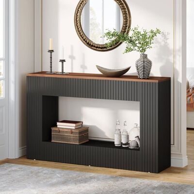 Tribesigns Table Console - 140 x 30 x 85 cm - Table dentrée en Bois de avec Rangement - Moderne Style - Noir Noir - Publicité Tribesigns Table Console - 140 x 30 x 85 cm - Table dentrée en Bois de avec Rangement - Moderne Style - Noir Noir - Publicité