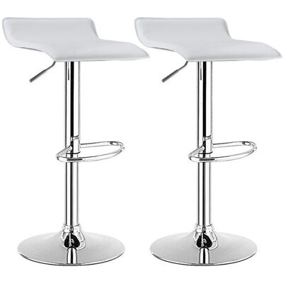 GIANTEX Tabourets de Bar- Lot de 2 Chaises de Bar Rembourrées- Hauteur Réglable - Siège Pivotant- Charge 120kg- SalonCuisine- Blanc Blanc - Publicité GIANTEX Tabourets de Bar- Lot de 2 Chaises de Bar Rembourrées- Hauteur Réglable - Siège Pivotant- Charge 120kg- SalonCuisine- Blanc Blanc - Publicité