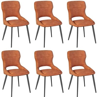 WOLTU Chaises de Salle à Manger Lot de 6 Assise rembourrée en Chenille épais Pieds en métal Orange. Orange - Publicité WOLTU Chaises de Salle à Manger Lot de 6 Assise rembourrée en Chenille épais Pieds en métal Orange. Orange - Publicité