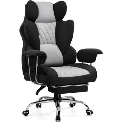 GTPLAYER Chaise Gaming Ergonomique Fauteuil de Bureau avec Support Lombaire à Ressorts ensachésNoir-Gris Noir - Publicité GTPLAYER Chaise Gaming Ergonomique Fauteuil de Bureau avec Support Lombaire à Ressorts ensachésNoir-Gris Noir - Publicité