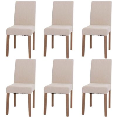 DÉCOSHOP26 Lot de 6 chaises de salle a manger dossier haut en tissu chenille creme pieds clairs 04_0007635 Beige - Publicité DÉCOSHOP26 Lot de 6 chaises de salle a manger dossier haut en tissu chenille creme pieds clairs 04_0007635 Beige - Publicité