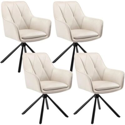 EUGAD Lot de 4 Chaises de Salle à Manger Pivotante Chaise de Cuisine Scandinave Fauteuil Ergonomique en Velours Beige E0AG0101-4 Beige - Publicité EUGAD Lot de 4 Chaises de Salle à Manger Pivotante Chaise de Cuisine Scandinave Fauteuil Ergonomique en Velours Beige E0AG0101-4 Beige - Publicité