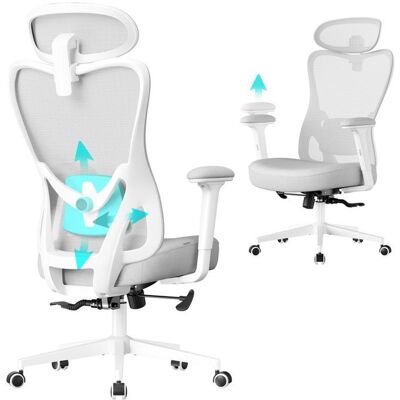 SONGMICS Chaise de Bureau Ergonomique - Appui-Tête Réglable - Soutien Lombaire - Gris Tourterelle Gris - Publicité SONGMICS Chaise de Bureau Ergonomique - Appui-Tête Réglable - Soutien Lombaire - Gris Tourterelle Gris - Publicité