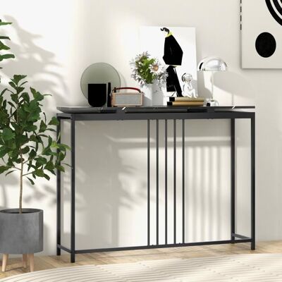 COSTWAY ConsoleMeuble dEntrée Effect Marbre - 120 x 30 x 90 CM (L x l x H) Cadre en Acier - Style Moderne Simple Noir Noir - Publicité COSTWAY ConsoleMeuble dEntrée Effect Marbre - 120 x 30 x 90 CM (L x l x H) Cadre en Acier - Style Moderne Simple Noir Noir - Publicité