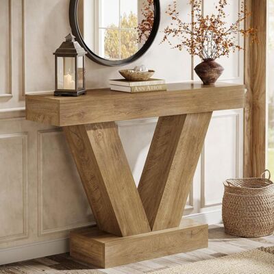 Tribesigns Table Console105×30×80 cmTable Basse avec Pieds en V Idéale Pour CouloirSalonHall dEntréeVestibuleMarron Marron - Publicité Tribesigns Table Console105×30×80 cmTable Basse avec Pieds en V Idéale Pour CouloirSalonHall dEntréeVestibuleMarron Marron - Publicité