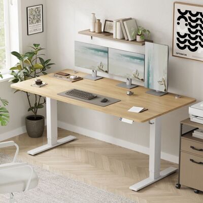 VASAGLE Bureau Assis-debout Réglable en hauteur 160 x 80 cm avec Port USB-C Fonction Mémoire 3 Hauteurs Couelur Chêne Jaune - Publicité VASAGLE Bureau Assis-debout Réglable en hauteur 160 x 80 cm avec Port USB-C Fonction Mémoire 3 Hauteurs Couelur Chêne Jaune - Publicité