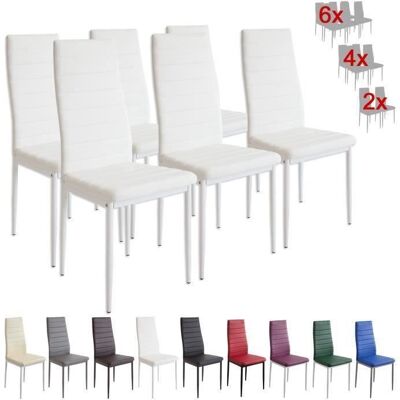 Chaises Milano blanc - ALBATROS - Lot de 6 - Métal - Simili - Contemporain - Design Blanc - Publicité Chaises Milano blanc - ALBATROS - Lot de 6 - Métal - Simili - Contemporain - Design Blanc - Publicité