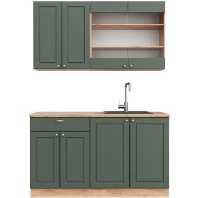 Cuisine Fame-Line 140cm sans PT Vert Or Campagne/Chêne de force doré Vicco 38640 Vert - Publicité Cuisine Fame-Line 140cm sans PT Vert Or Campagne/Chêne de force doré Vicco 38640 Vert - Publicité