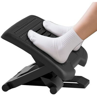 Repose-pieds de bureau - HOMCOM - angle ajustable de -30° à +30° - hauteur ajustable à 3 positions - pour bureau et maison - noir Noir - Publicité Repose-pieds de bureau - HOMCOM - angle ajustable de -30° à +30° - hauteur ajustable à 3 positions - pour bureau et maison - noir Noir - Publicité