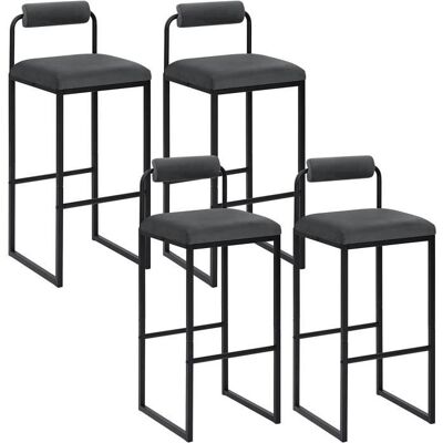WOLTU 4x Tabourets de Bar en Velours et Métal Chaise Haute Bar Design Moderne Hauteur du Siège 75cm Gris Foncé BH343dgr-4 Gris - Publicité WOLTU 4x Tabourets de Bar en Velours et Métal Chaise Haute Bar Design Moderne Hauteur du Siège 75cm Gris Foncé BH343dgr-4 Gris - Publicité