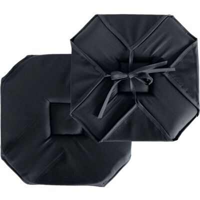 DECO STARS Galette de chaise à rabats et nouettes Gris Foncé 40x40 cm Gris - Publicité DECO STARS Galette de chaise à rabats et nouettes Gris Foncé 40x40 cm Gris - Publicité
