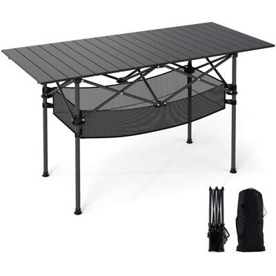Table de Jardin Extérieur Pliante COSTWAY Plateau Roulable en Aluminium Panier Sac de Transport pour Camping Plage Pêche Noir - Publicité Table de Jardin Extérieur Pliante COSTWAY Plateau Roulable en Aluminium Panier Sac de Transport pour Camping Plage Pêche Noir - Publicité