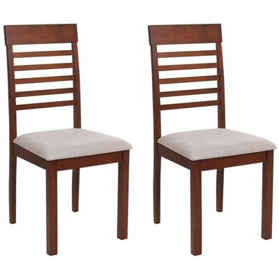 BELIANI Lot de 2 chaises de salle à manger ORTLEY Bois Marron foncé Marron - Publicité BELIANI Lot de 2 chaises de salle à manger ORTLEY Bois Marron foncé Marron - Publicité