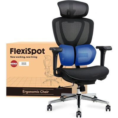 FlexiSpot C5 Chaise Ergonomique Chaise de Bureau avec Support Lombaire Appui-tête 3D Dossier Inclinable en 3 Positions Noir Noir - Publicité FlexiSpot C5 Chaise Ergonomique Chaise de Bureau avec Support Lombaire Appui-tête 3D Dossier Inclinable en 3 Positions Noir Noir - Publicité