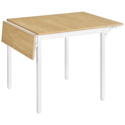 VASAGLE Table à Manger Extensible en Chêne Naturel et Blanc Nuage - 2-4 Personnes - Publicité VASAGLE Table à Manger Extensible en Chêne Naturel et Blanc Nuage - 2-4 Personnes - Publicité