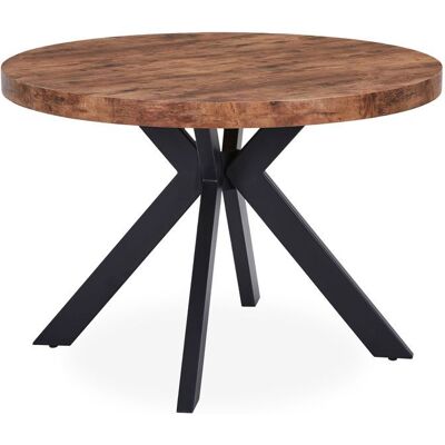 MENZZO Table ronde extensible Myriade Noir et Noyer - table à manger Sans rallonge : L110 x P110 x H75 cmAvec rallonges : L110 Blanc - Publicité MENZZO Table ronde extensible Myriade Noir et Noyer - table à manger Sans rallonge : L110 x P110 x H75 cmAvec rallonges : L110 Blanc - Publicité