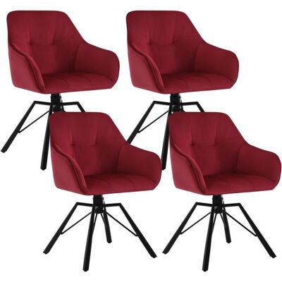 WOLTU Lot de 4 Chaises Pivotante à 360°Chaise Salle à Manger en Velours Fauteuil Scandinave Pieds en Métal Bordeaux W0ATT0391-4 Rouge - Publicité WOLTU Lot de 4 Chaises Pivotante à 360°Chaise Salle à Manger en Velours Fauteuil Scandinave Pieds en Métal Bordeaux W0ATT0391-4 Rouge - Publicité