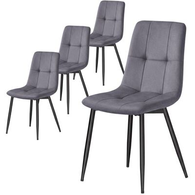 VASAGLE Lot de 4 Chaises de Salle à Manger Chaises Rembourrées en Velours Pieds Réglables pour Cuisine Salon Gris Gris - Publicité VASAGLE Lot de 4 Chaises de Salle à Manger Chaises Rembourrées en Velours Pieds Réglables pour Cuisine Salon Gris Gris - Publicité