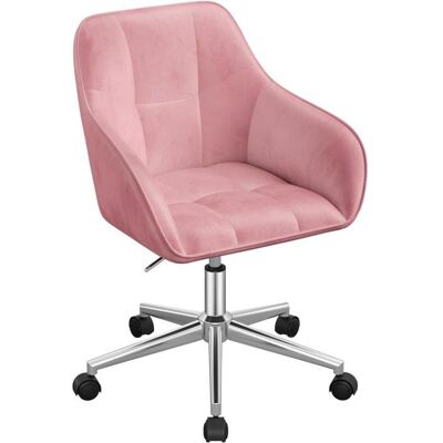 Chaise de bureau pivotante en velours - WOLTU - Rose - Réglable en hauteur - Avec accoudoirs - À roulettes Rose - Publicité Chaise de bureau pivotante en velours - WOLTU - Rose - Réglable en hauteur - Avec accoudoirs - À roulettes Rose - Publicité