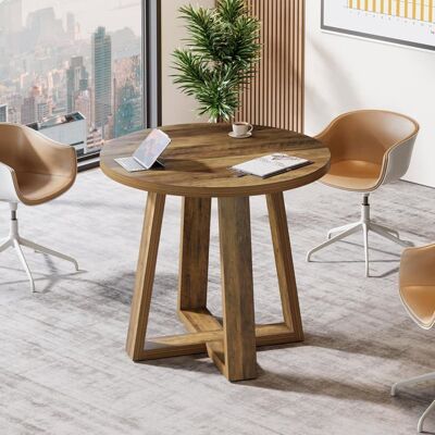 Tribesigns Table à Manger Ronde 4 personnes - Bois foncé - Style Ferme - 80 x 75 cm (L x H) - Marron Marron - Publicité Tribesigns Table à Manger Ronde 4 personnes - Bois foncé - Style Ferme - 80 x 75 cm (L x H) - Marron Marron - Publicité
